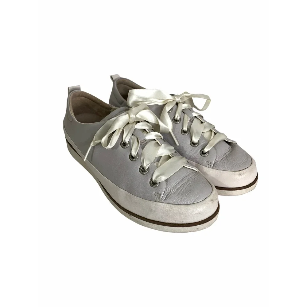 bussola Silk Nappa Vapor Shoes Womens‎ Sneakers Taupe Grey Silk Laces EUC SH849